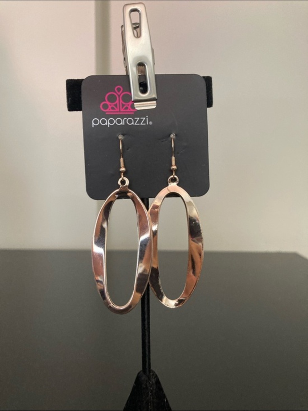 paparazzi Rose Gold Open Oval Dangle Earrings